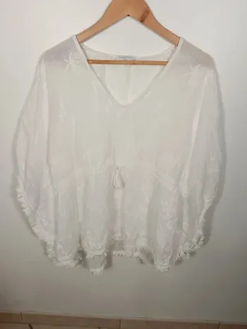C18 poncho blanc Made in Italy L
