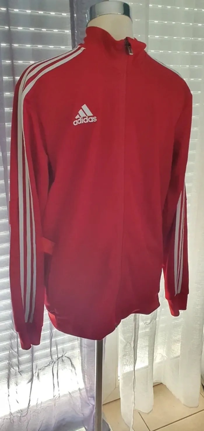 Veste jogging rouge Adidas M - photo numéro 2