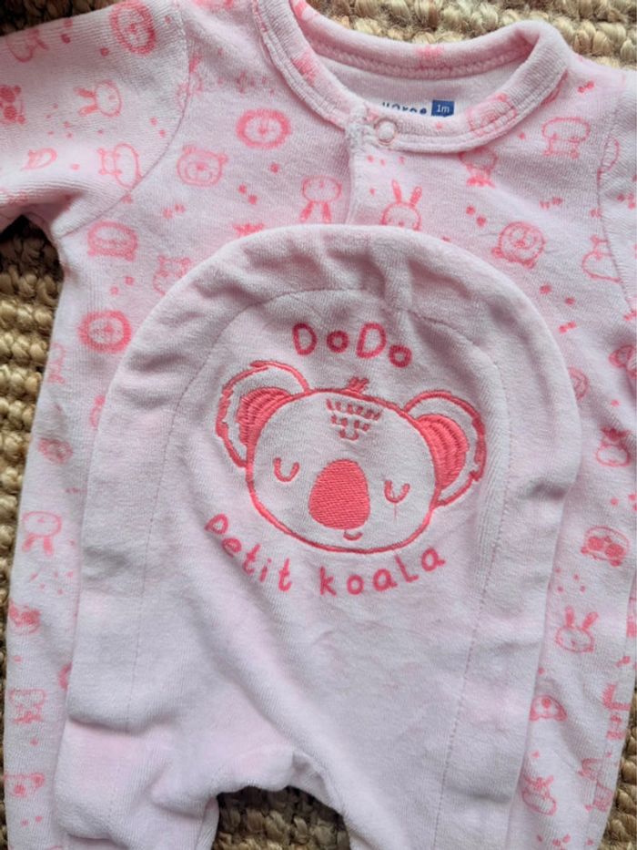 Pyjama velours Sucre d’Orge 1mois / 54cm - photo numéro 2