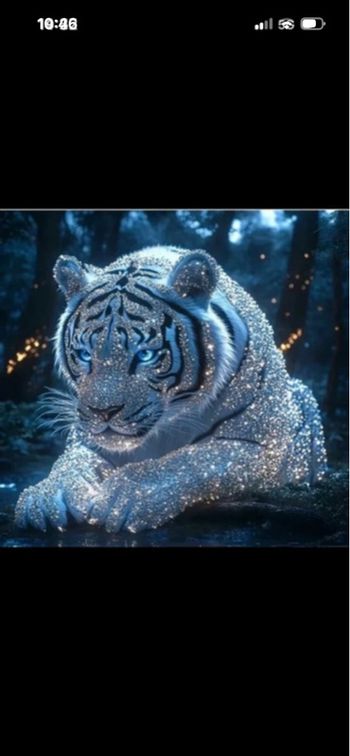 Kit Diamond Painting Complet - Tigre Blanc Scintillant