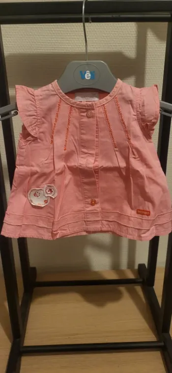 Blouse rose bébé fille – Berlingot – 3 mois (60 cm)