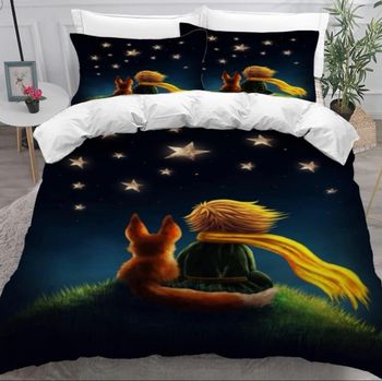 Parure housse de couette avec 2 taies d oreillers neuve le Petit  Prince