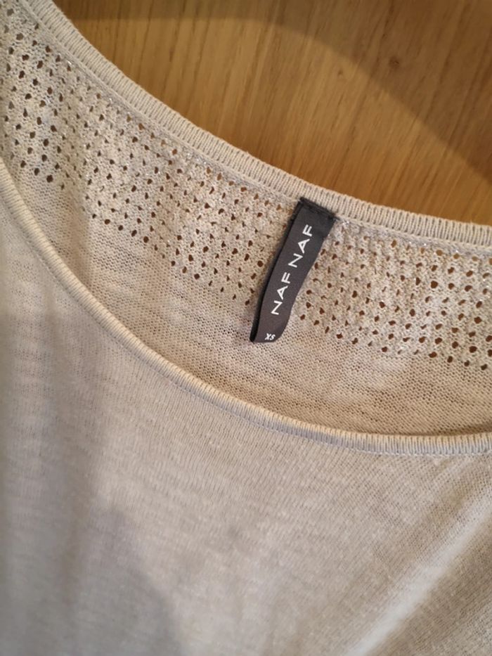 T-shirt naf naf en beige xs - photo numéro 4