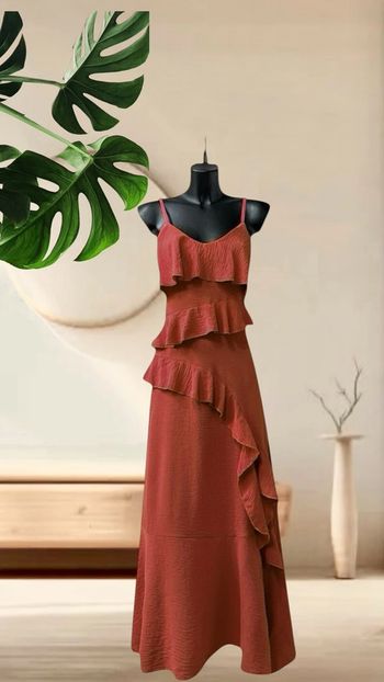 Robe longue style bohème terracotta