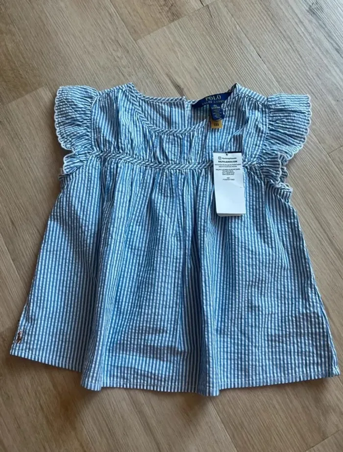 Robe Ralph Lauren Bleu Blanc 4ans