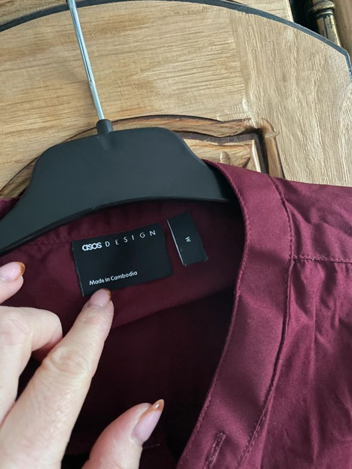 Chemise col bateau bordeaux - photo numéro 3