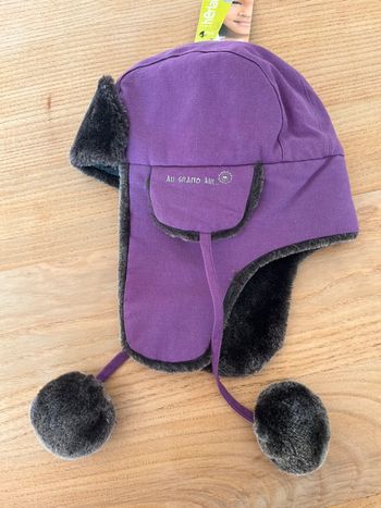 Bonnet violet fourré Herlaine 3/4 ans