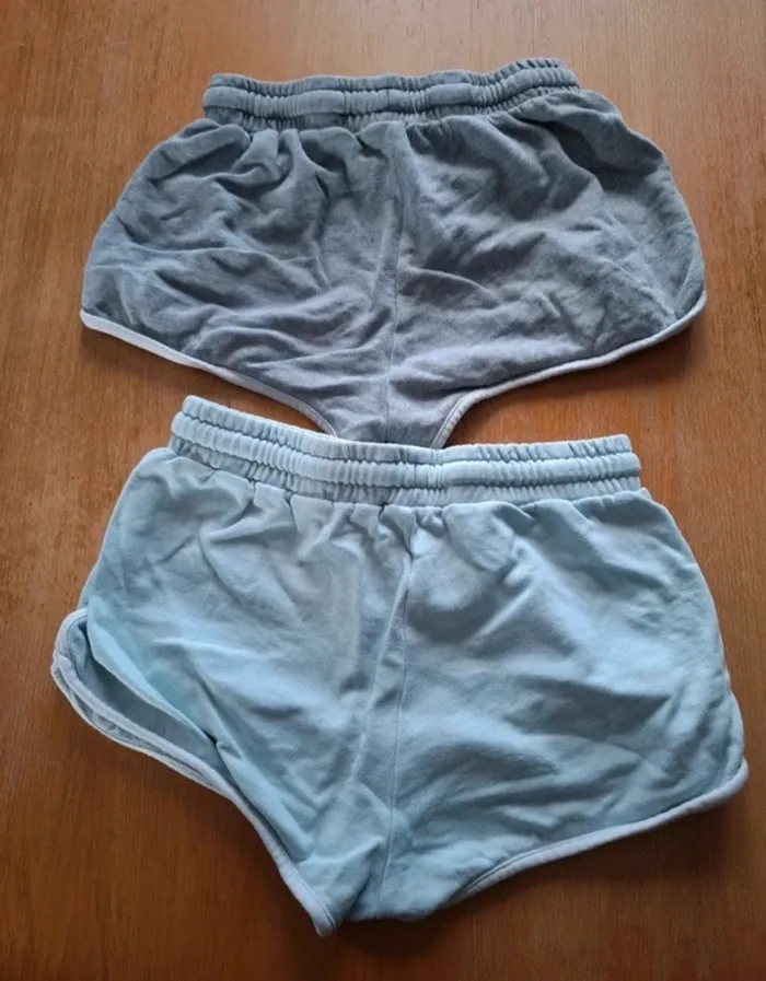 Lot  mini short sport kiabi un gris un turquoise - photo numéro 2