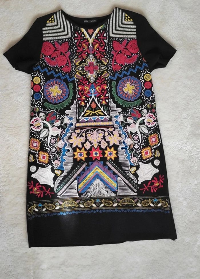 Robe Zara noir et multicolore M stretch - photo numéro 6