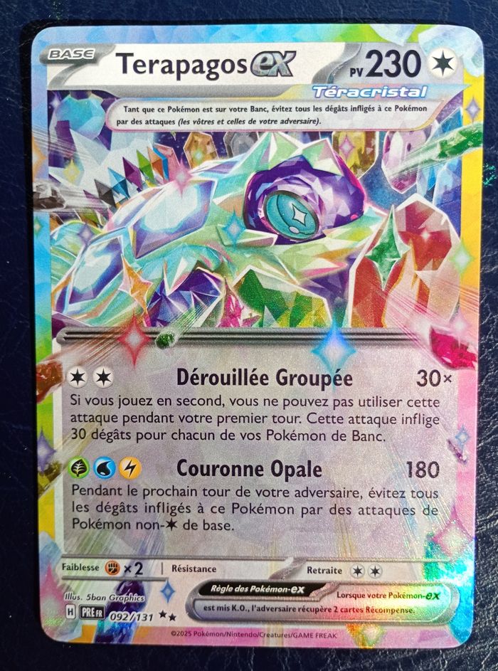 Carte Pokémon Terapagos Ex 092/131 EV8.5 Évolutions Prismatiques Fr