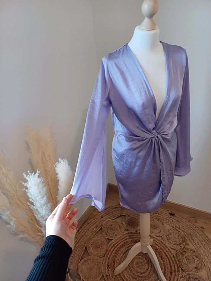 Robe courte satinée couleur Lilas Fashion Nova taille S 36 . - photo numéro 7