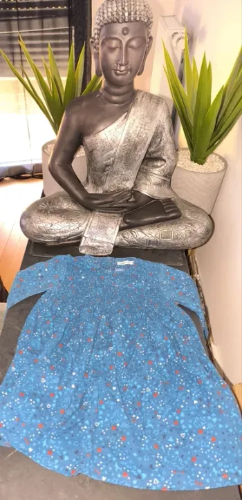 Robe 3 ans manches longues avec pressions à l'arrière