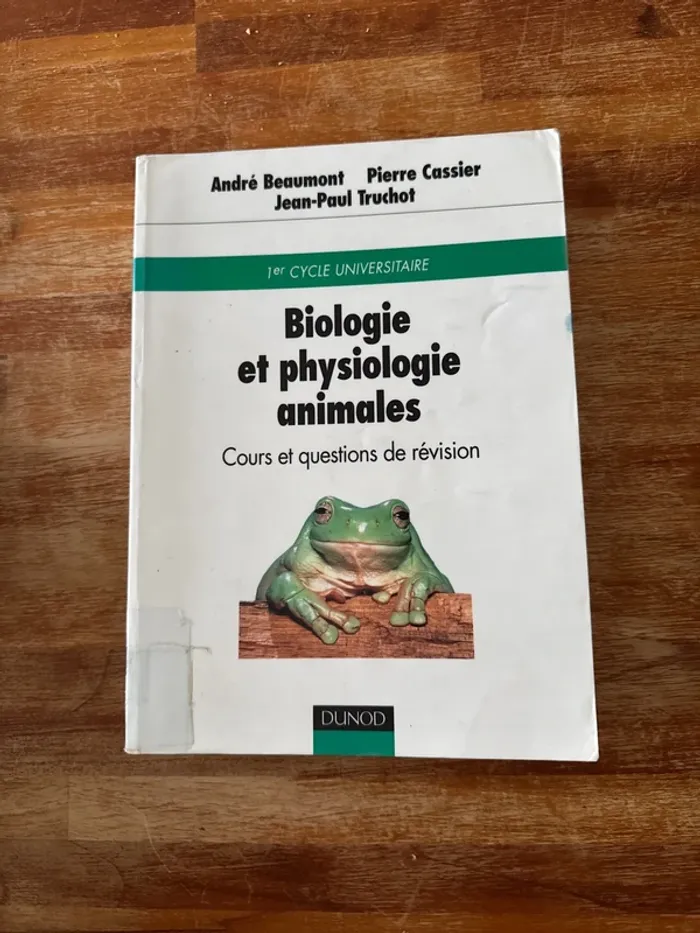 Livre, biologie et physique, animale, cours et question de révision