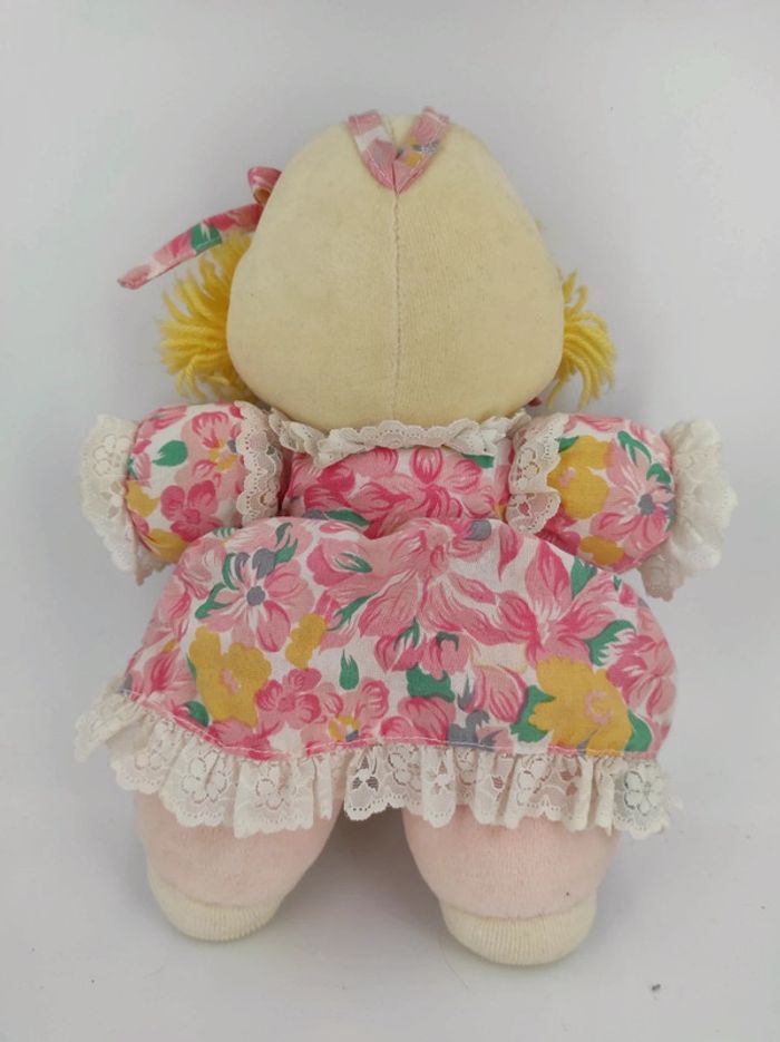 Poupée de chiffon vintage sucre d'orge robe fleurie - photo numéro 2