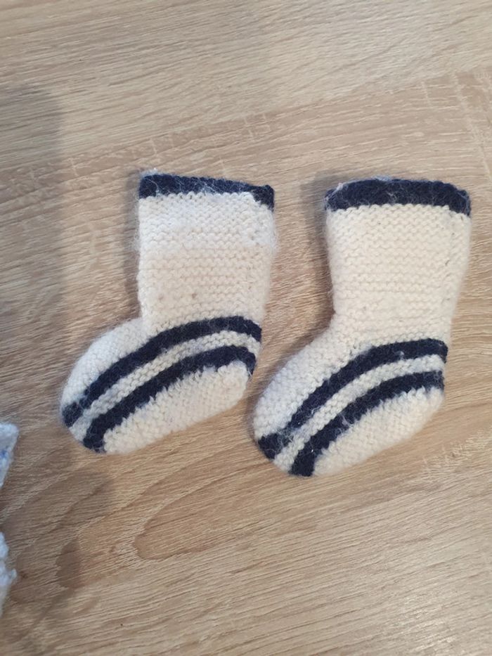 Chaussettes bébé naissance fait main - photo numéro 3