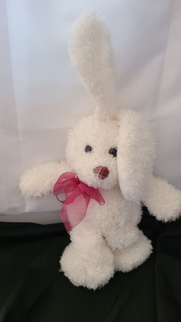 peluche lapin blanc althans club - photo numéro 3