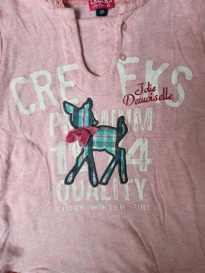 Lot 2 t-shirts manches longues fille 4 ans très bon état - photo numéro 4