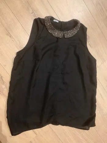 Blouse débardeur noir col strass Pimkie taille S