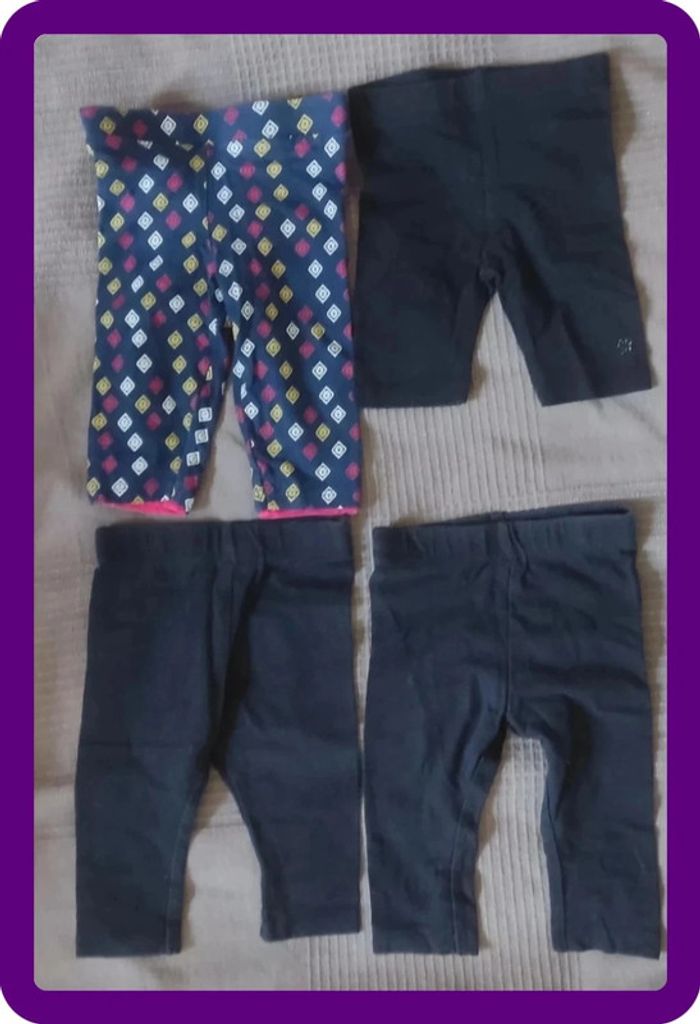 Lot 4 leggings 6 mois