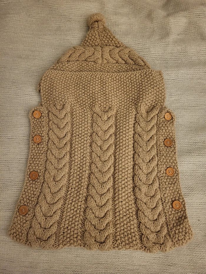 Chancelière en tricot faite main Naissance - photo numéro 2