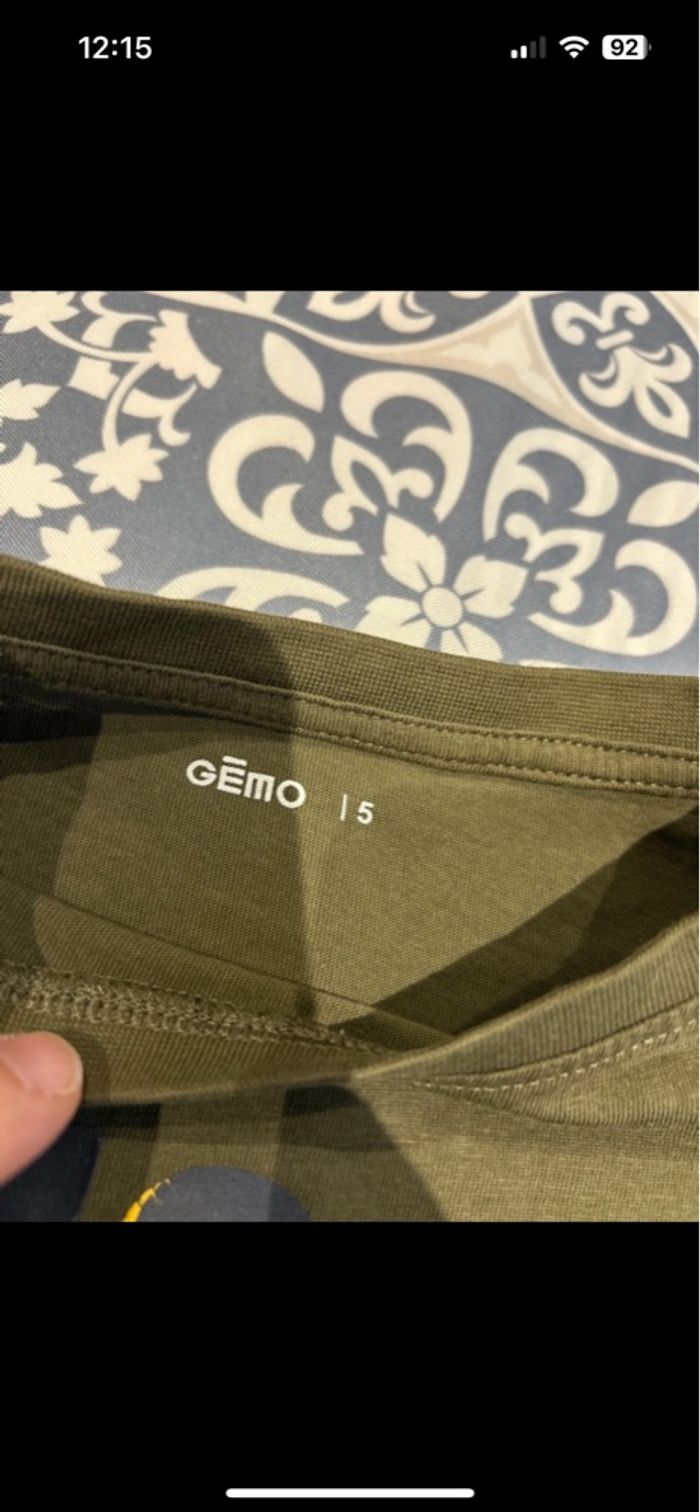 Teeshirt manches longues vert kaki moto tête de tigre 5 ans - photo numéro 3