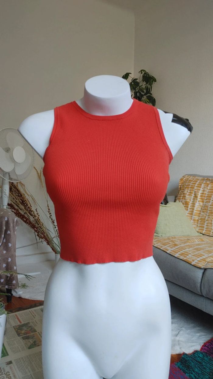 Top dos nu orange  crop top - photo numéro 5