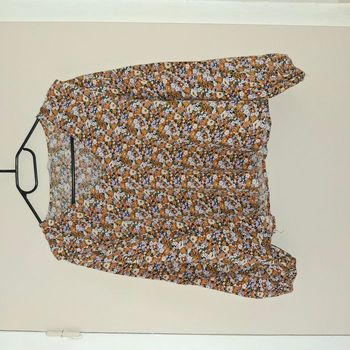 Blouse bohème fleurie multicolore – manches longues, col en V – Taille S/M - Only