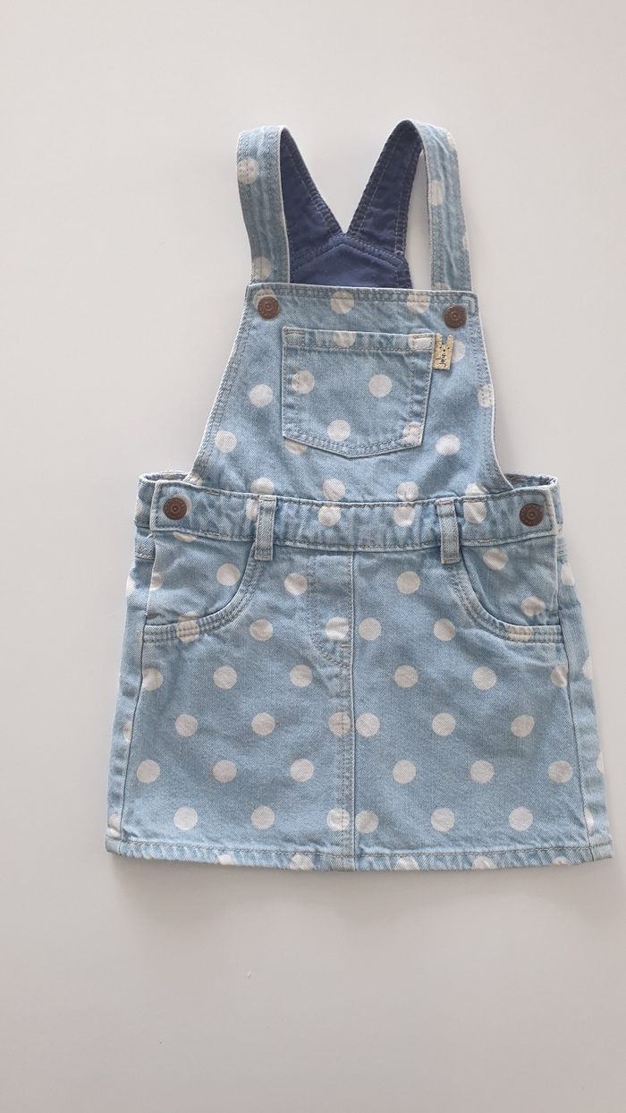 Robe en jean bleue à pois blancs