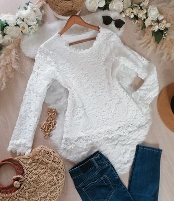 Jolie blouse dentelle bohème taille S