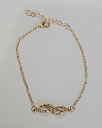 CHAINE CHEVILLE DOREE DOUBLE INFINI STRASS ! NEUVE