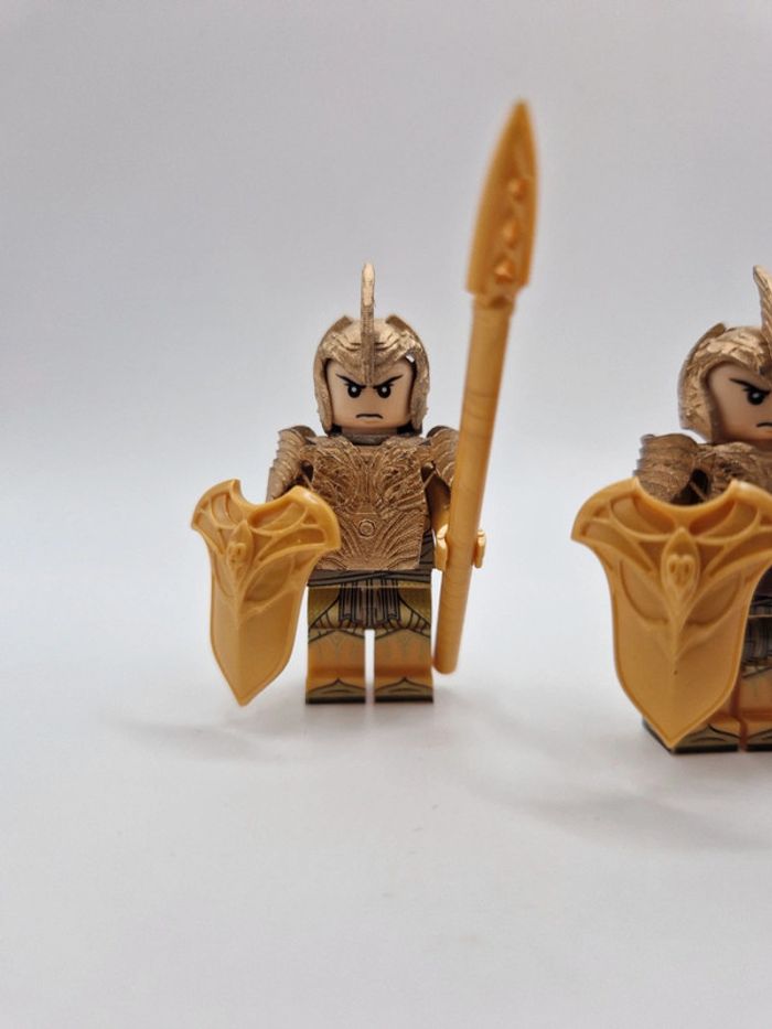 Figurines type lego 3 guerriers elfes custom 3d résine seigneur des anneaux - photo numéro 3