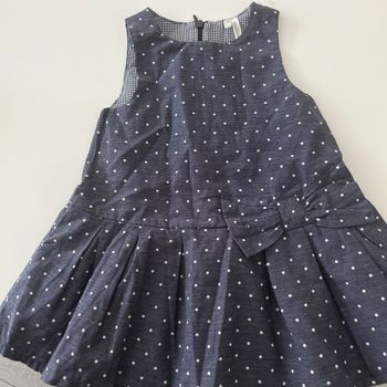 Robe bleue à pois blanc 12 mois
