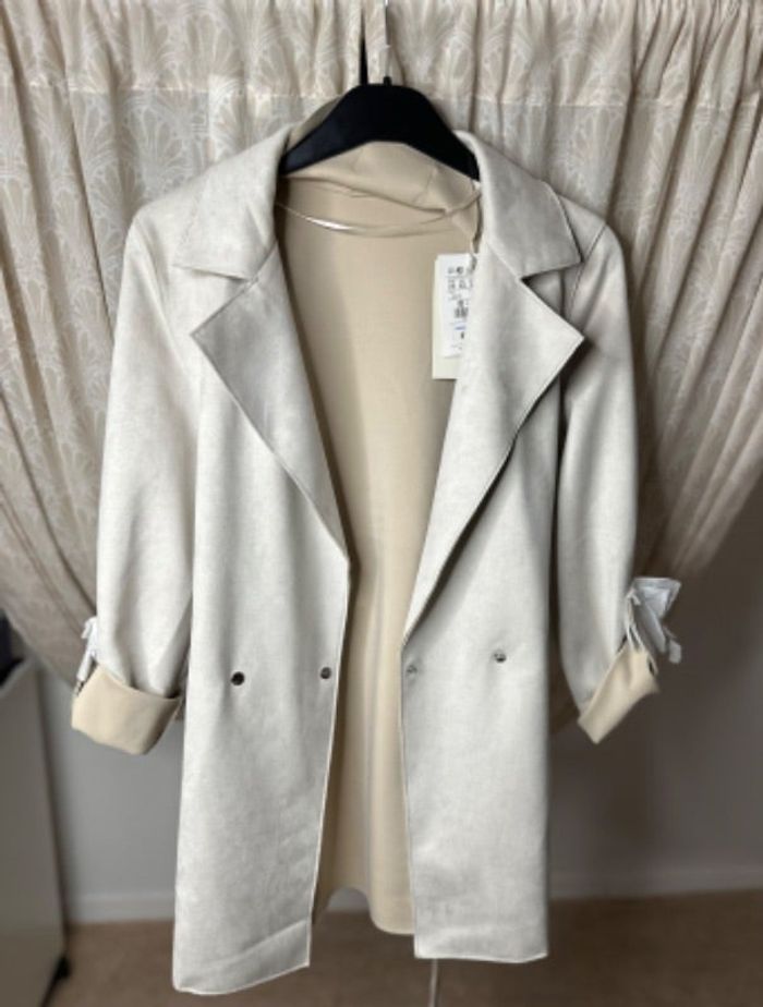 Veste longue beige
