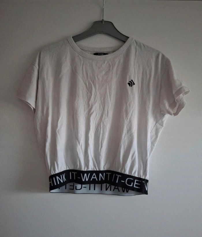 T-shirt blanc crop top