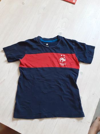 T-shirt tricot équipé de France FFF foot coton T. 8 ans