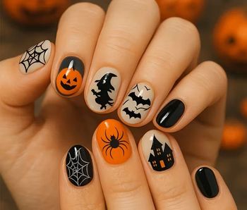 🖤 Faux ongles Press-On Élégance Nocturne – 24 pièces pour un style chic & mystique 🎃💅