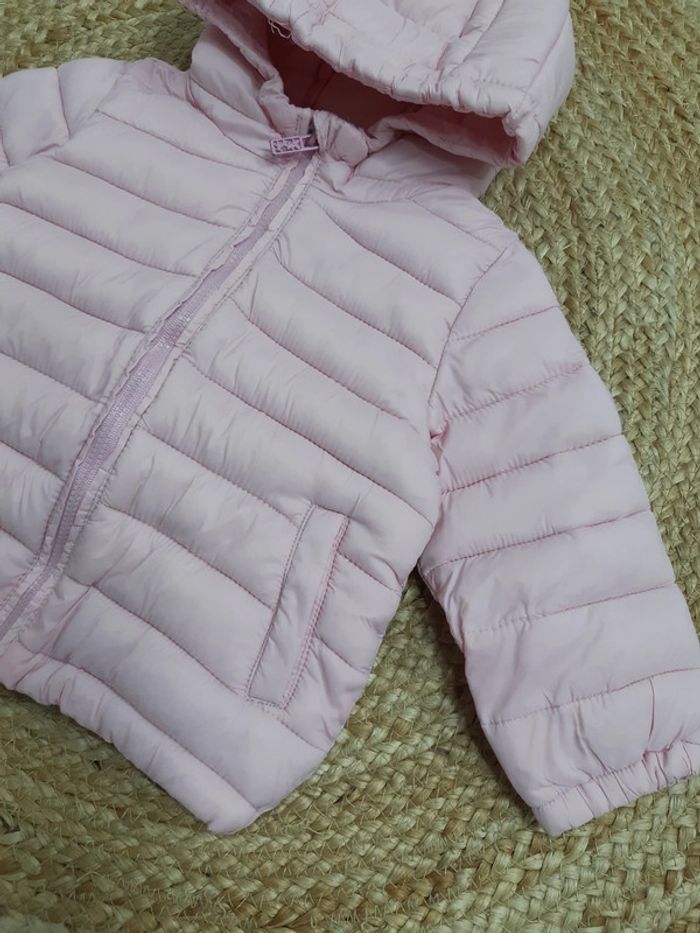 Manteau doudoune rose 9 mois - photo numéro 2