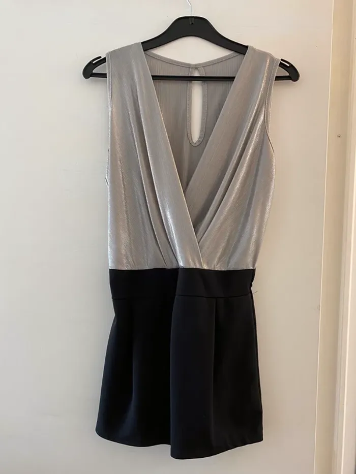 Combi short noir et argenté