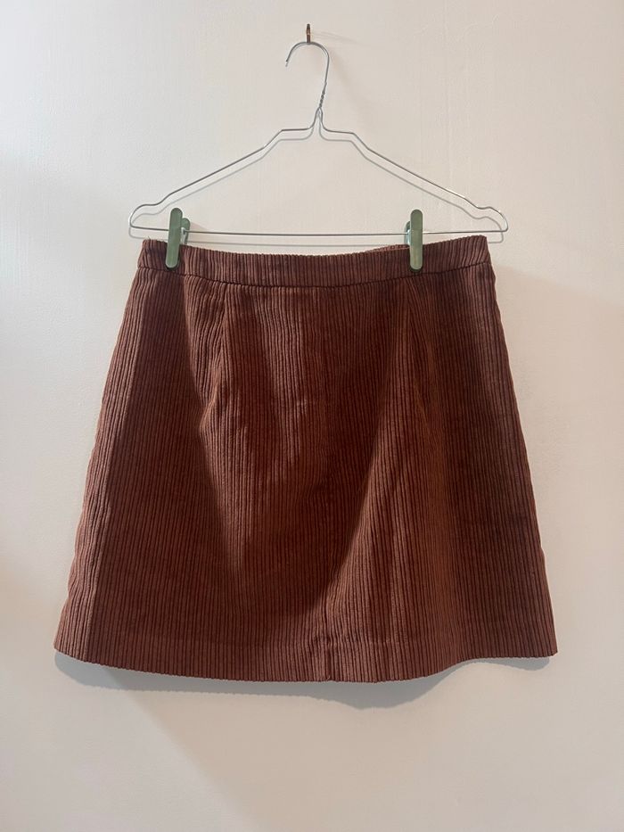 Jupe Mini Stradivarius Côtelée Marron - photo numéro 2