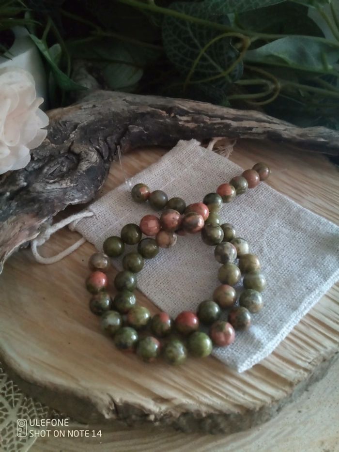 Lot de perles naturelles d'unakite