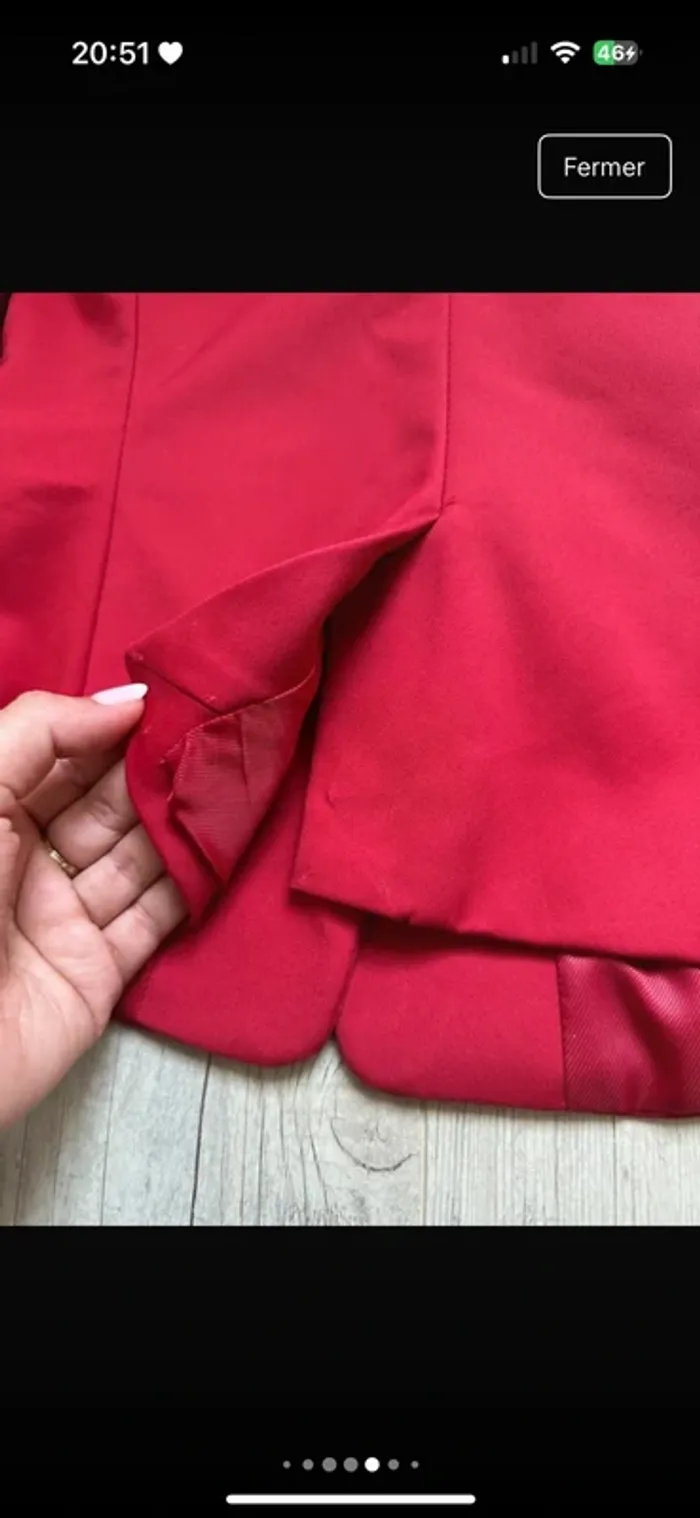Veste de costume blazer mango rouge cintrée structuré - photo numéro 8