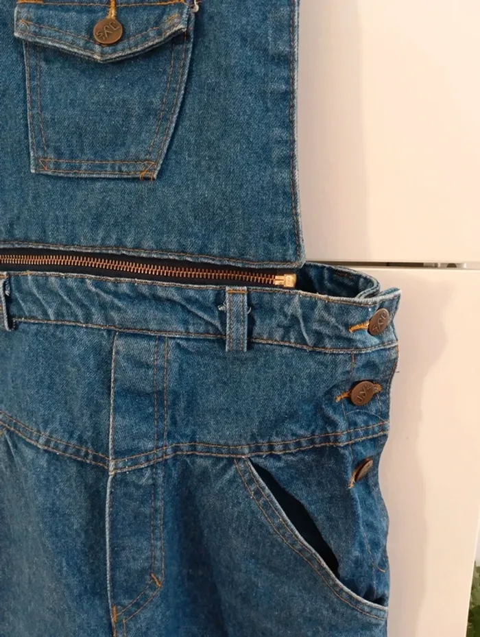 Salopette vintage taille haute bavette amovible - photo numéro 5