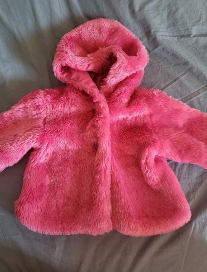 Manteau FAUSSE fourrure Rose