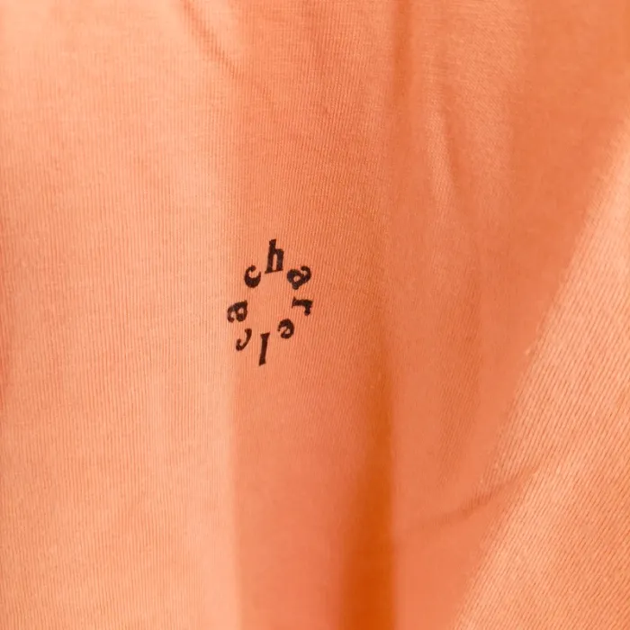 T-shirt orange corail La Chemiserie Cacharel homme col rond taille L A1385 - photo numéro 4