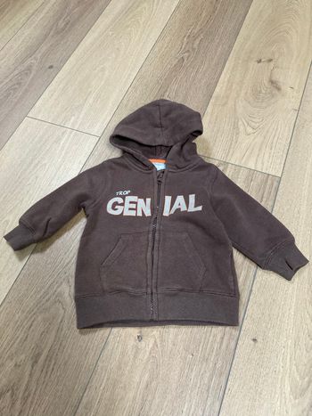 Veste zippée à capuche marron