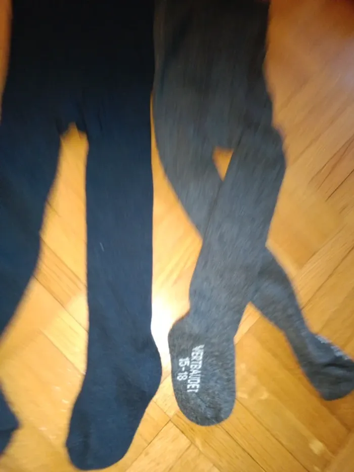 Lot de 2 collants neufs gris et bleus Vertbaudet 15-18 - photo numéro 2