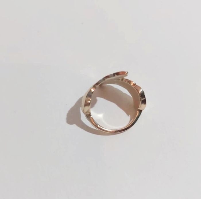 Bague dorée feuille double t54 - photo numéro 3