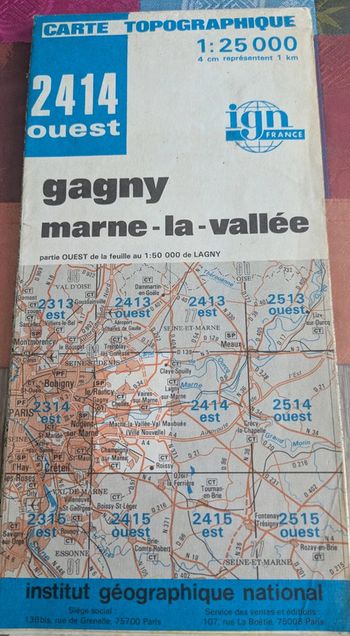 Carte ign marne la vallée