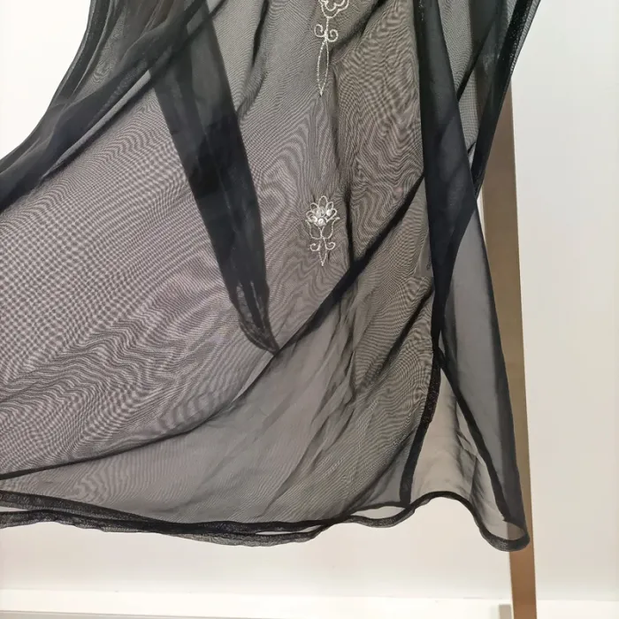 Tunique transparente noire brodée à perles – T.2 – Mim A1024 - photo numéro 8