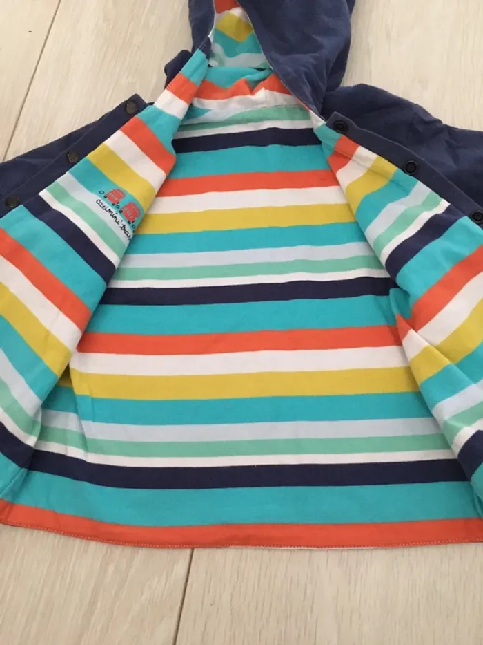 Gilet / veste à capuche légère réversible 12 mois catimini - photo numéro 2
